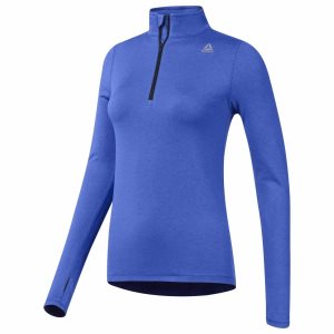 Bluza Damskie Reebok Running Essentials Quarter-Zip Top Niebieskie PL 84CXWKB